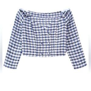 ZARA Cropped Tweed Top NWT Sz Large